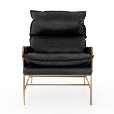 Tanner Leather Chair- Distressed Ebony