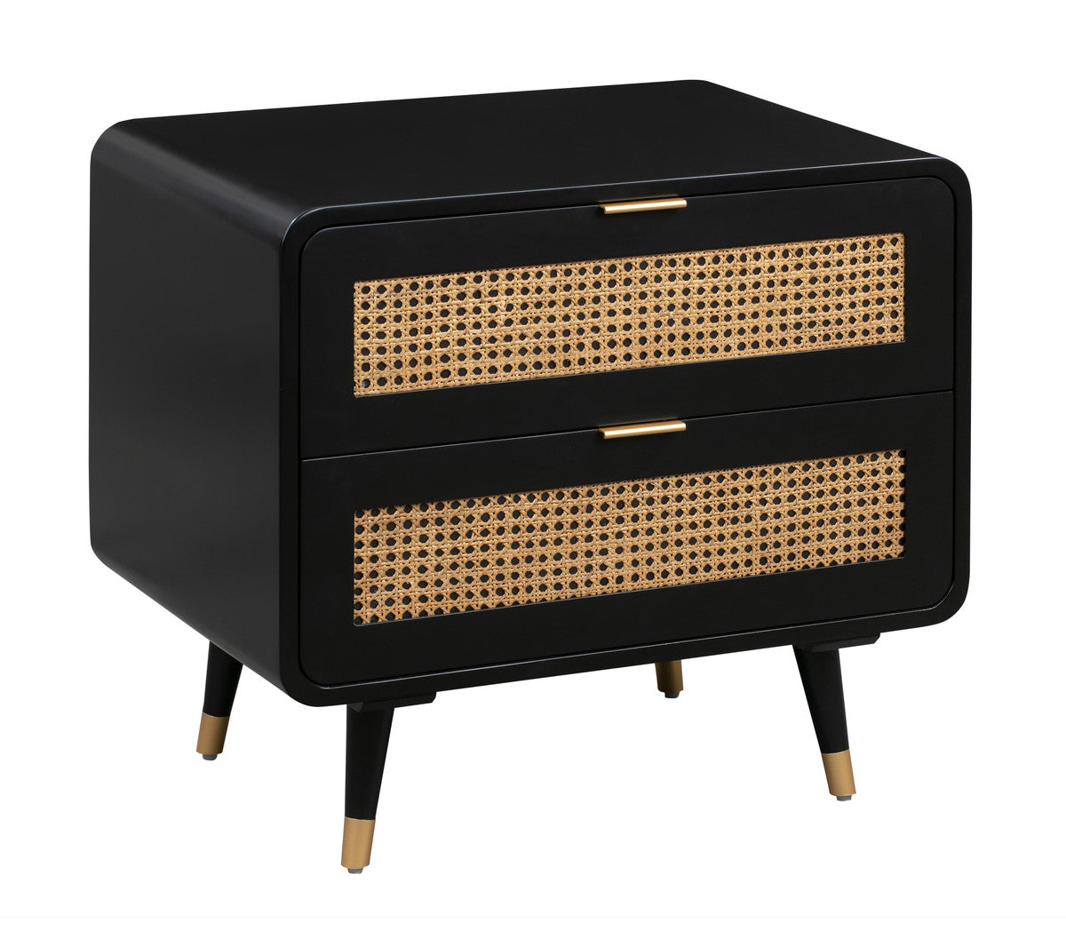 Deco Cane Nightstand- Ebony