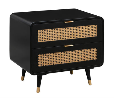 Deco Cane Nightstand- Ebony
