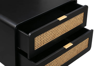 Deco Cane Nightstand- Ebony