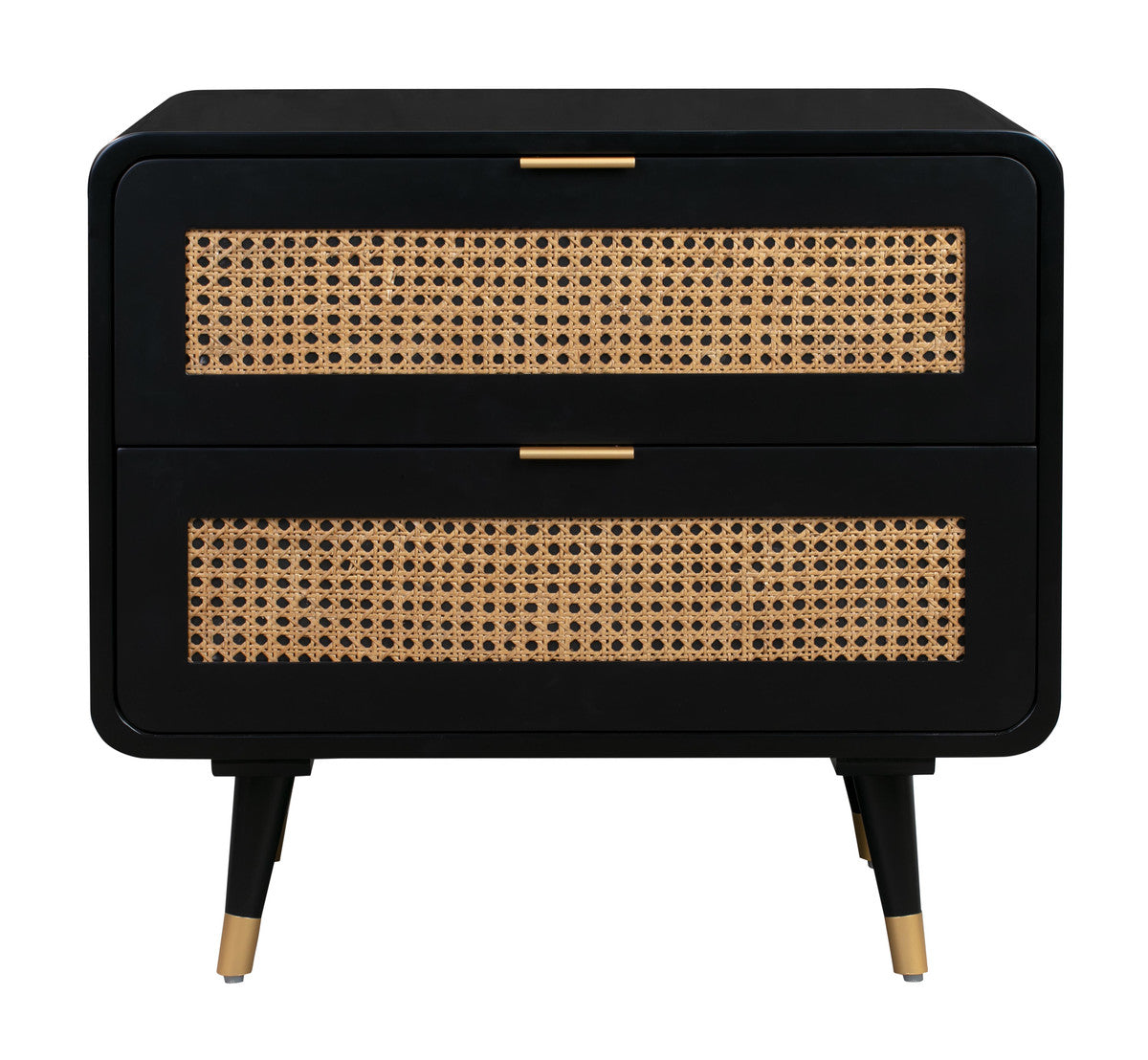 Deco Cane Nightstand- Ebony