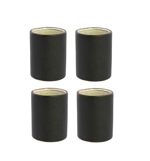 Handcrafted Ceramic Mugs Matte Black Set of 4