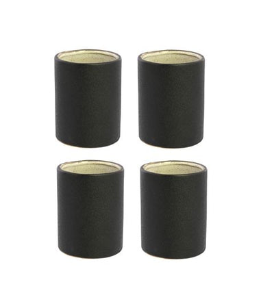Handcrafted Ceramic Mugs Matte Black Set of 4
