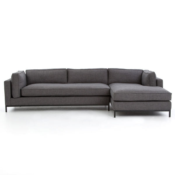 Grant Sectional Sofa with RIGHT Chaise - Charcoal