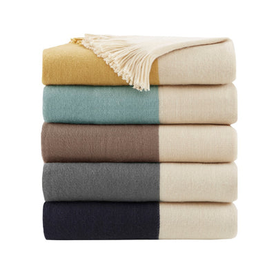 Color Block Throw- Taupe