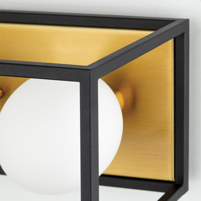 Aira Surface Mount Light Polished Nickel/Black Small