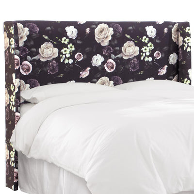 Dark Floral Winged Headboard