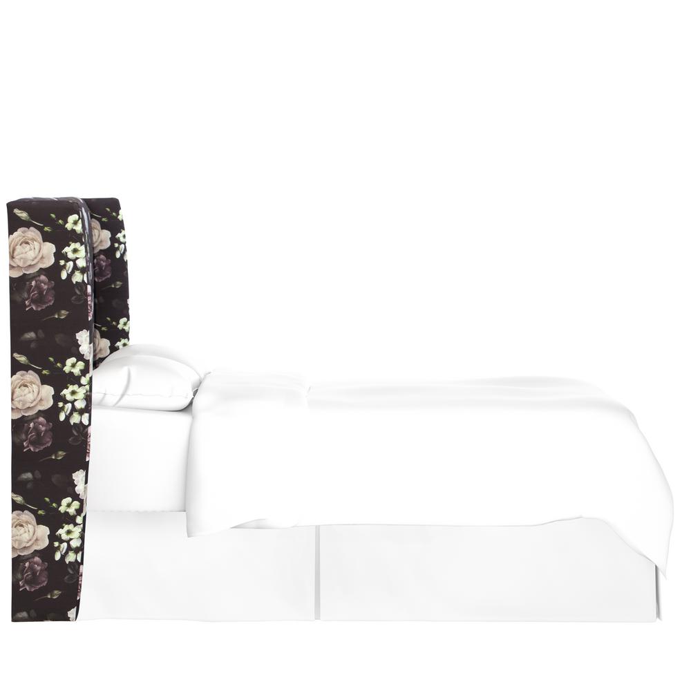 Dark Floral Winged Headboard