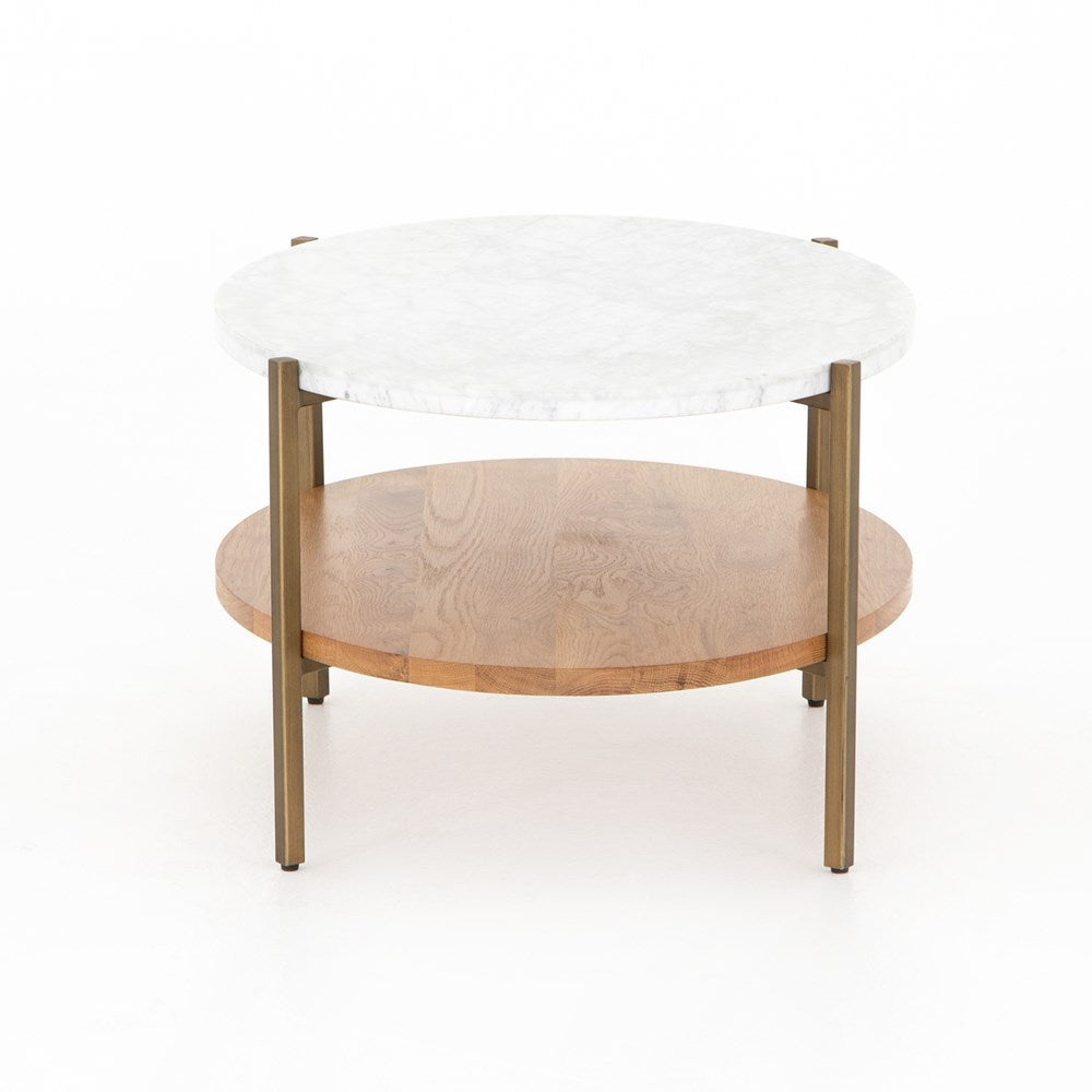 Kennedy Oak + Brass Oval Coffee Table