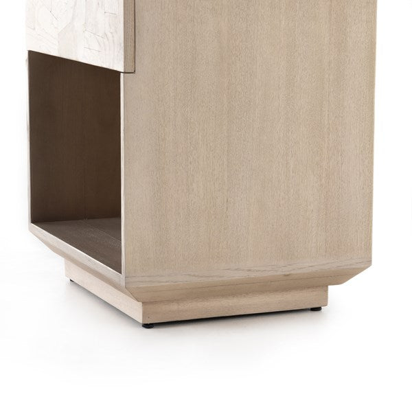 JOURNEY NIGHTSTAND-BLEACHED BURL