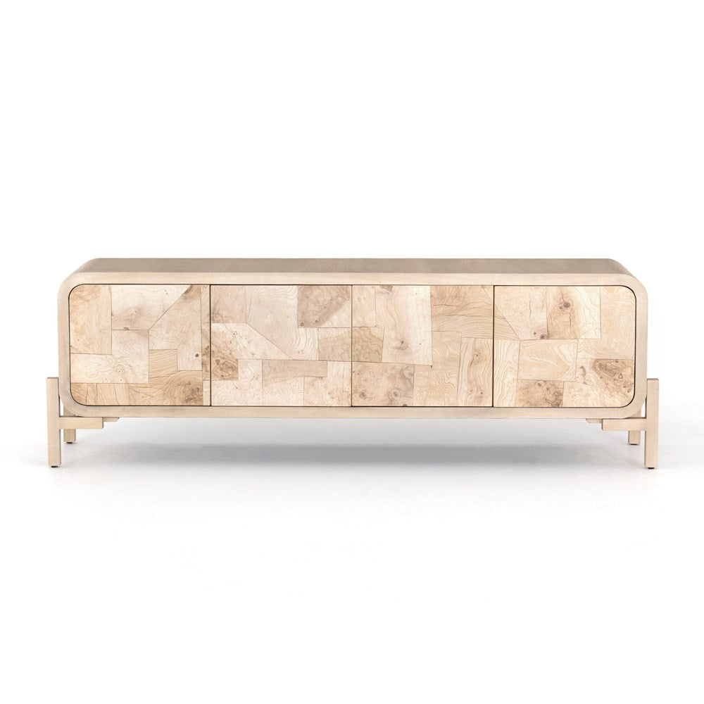 WILEY MEDIA CONSOLE-BLEACHED BURL