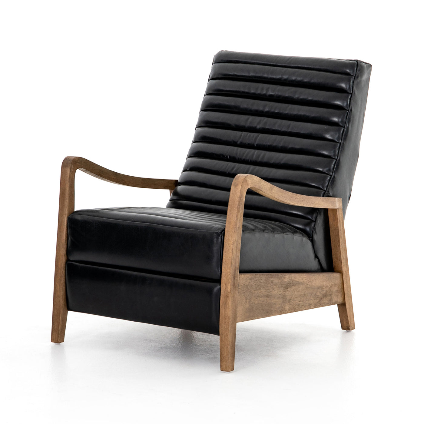Drake Mid- Century Recliner- Ebony Distressed Leather