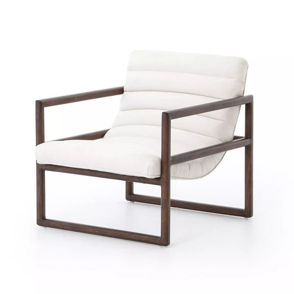 Dylan Channel Back Armchair- White Leather