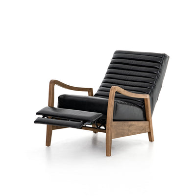 Drake Mid- Century Recliner- Ebony Distressed Leather