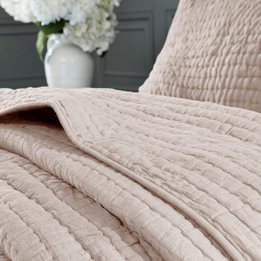 Hand Quilted Coverlet- Blush