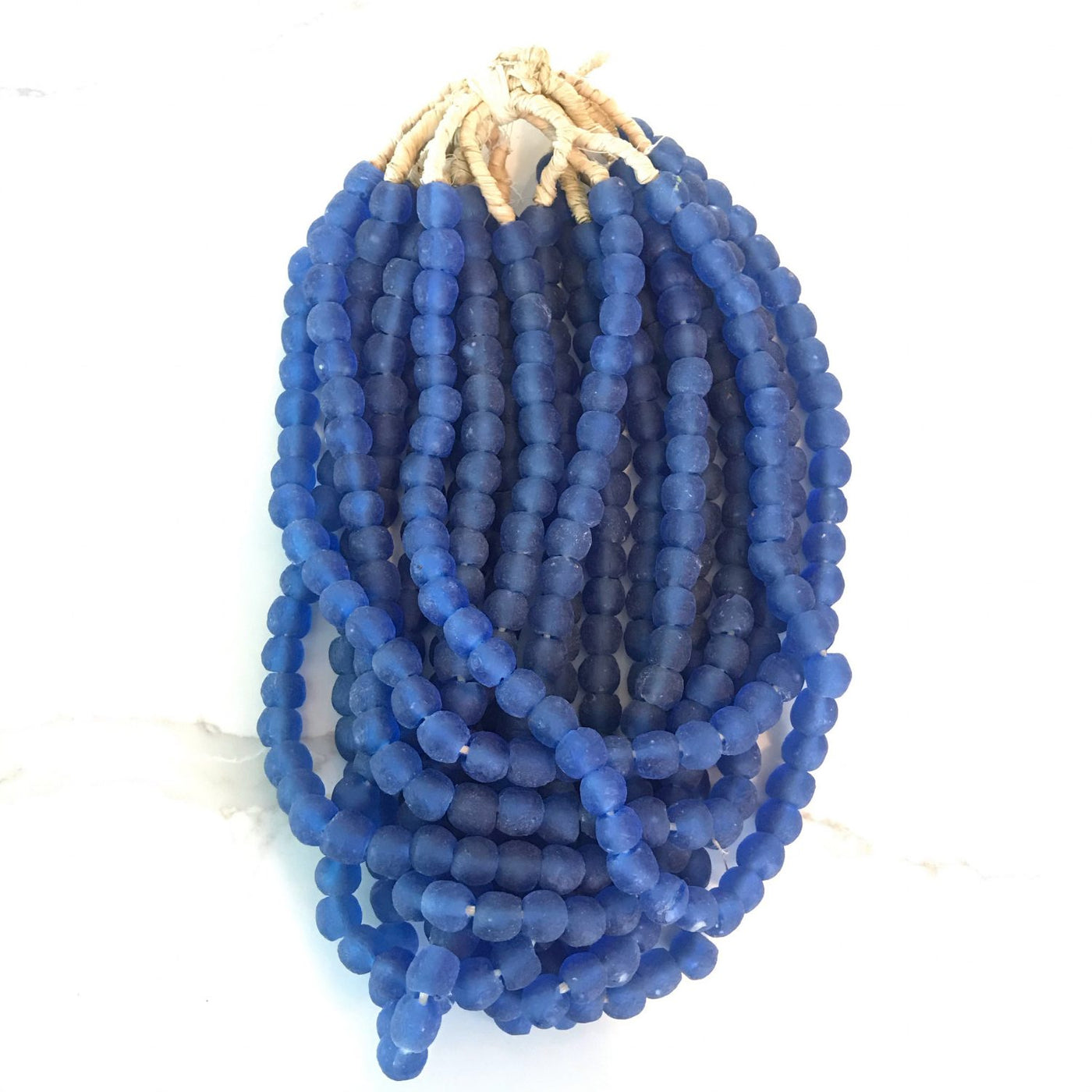 African Recycled Glass Beads- Deep Blue