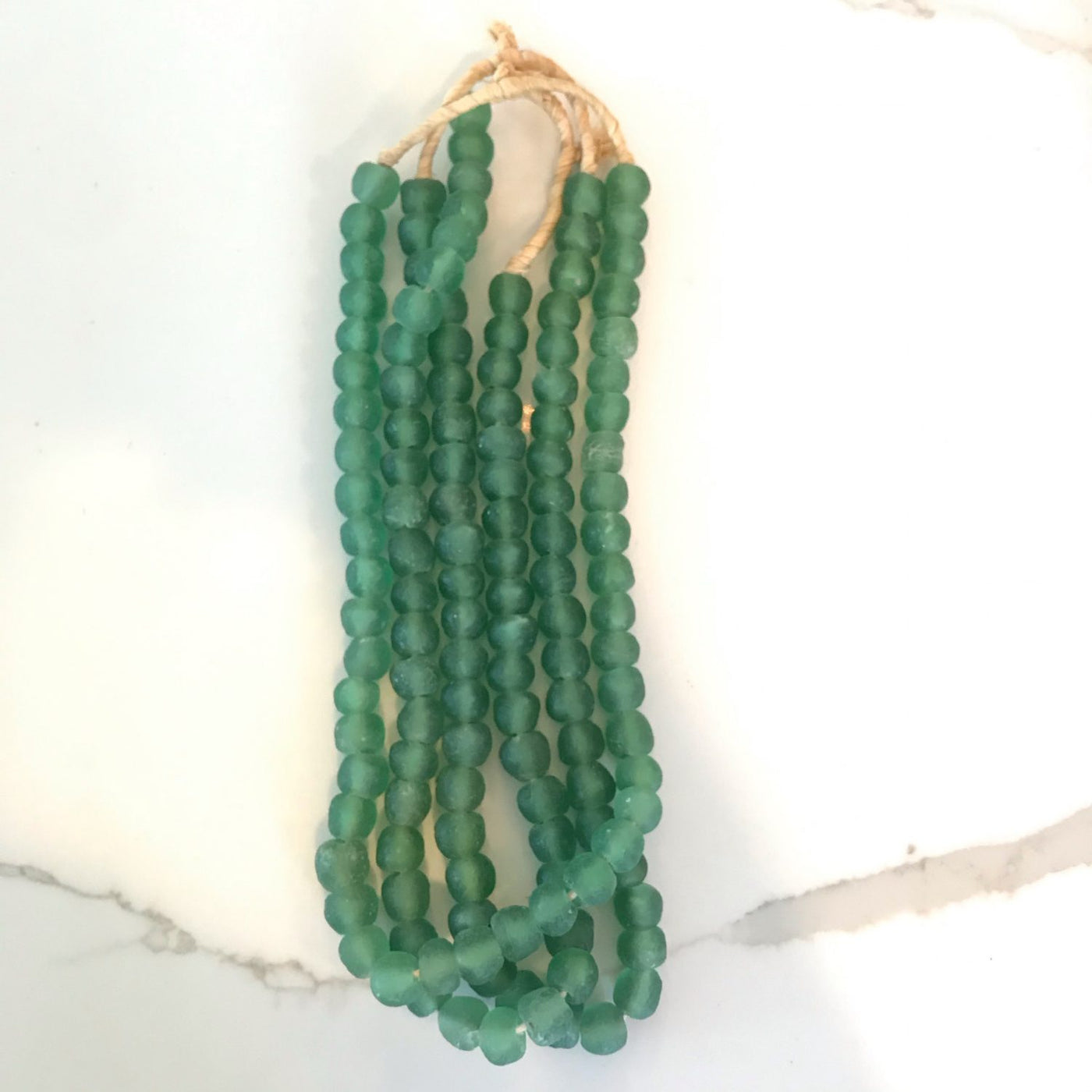 African Recycled Glass Beads- Deep Green