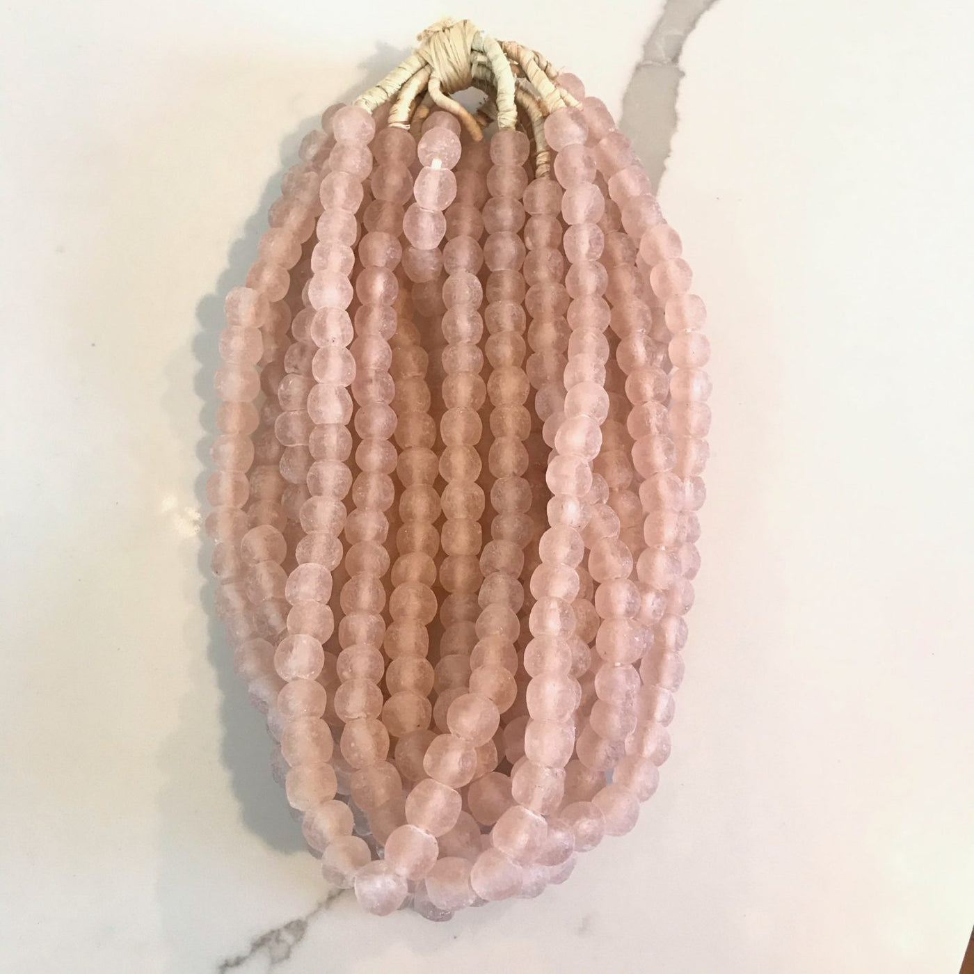 African Recycled Glass Beads- Blush Pink