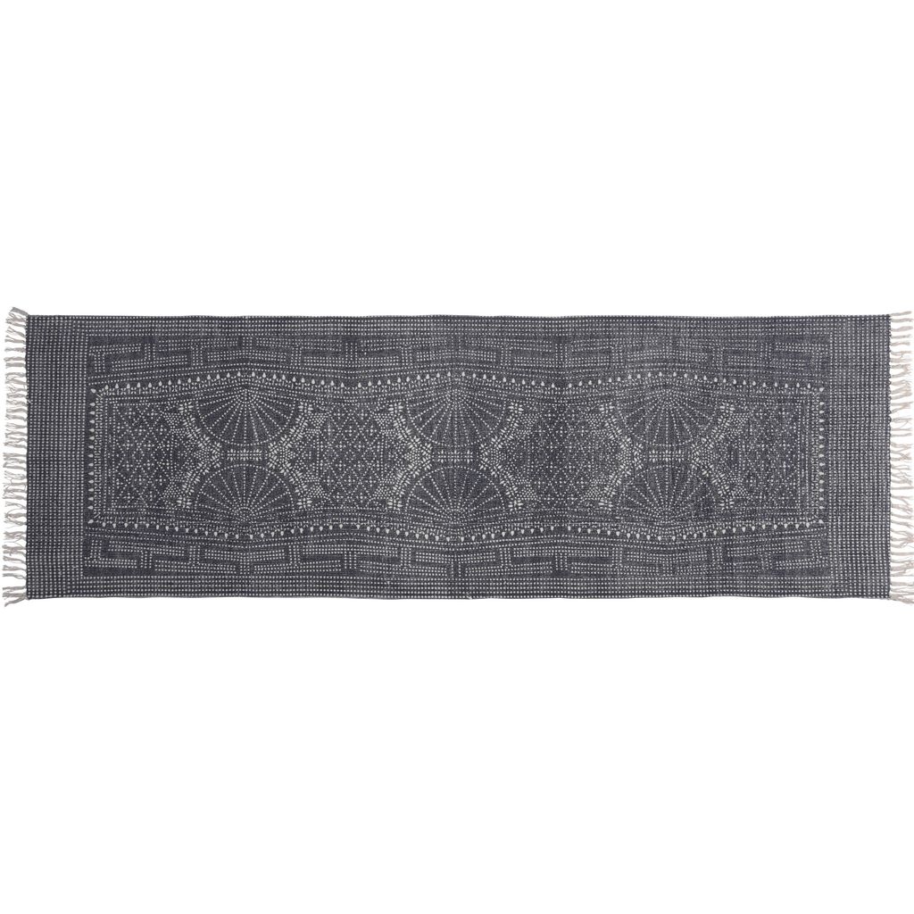 Indigo Batik Block Print Runner Rug