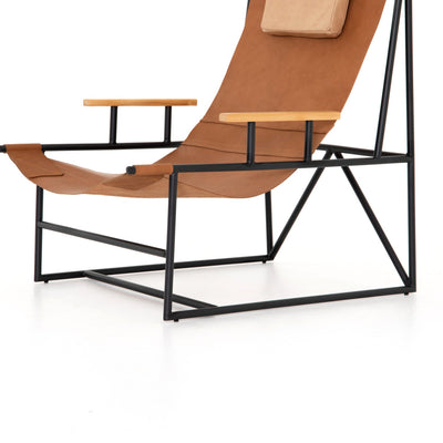 Jax Leather Sling Chair-Cognac