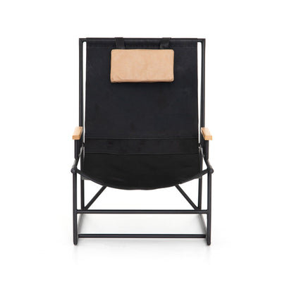 Jax Leather Sling Chair-Ebony