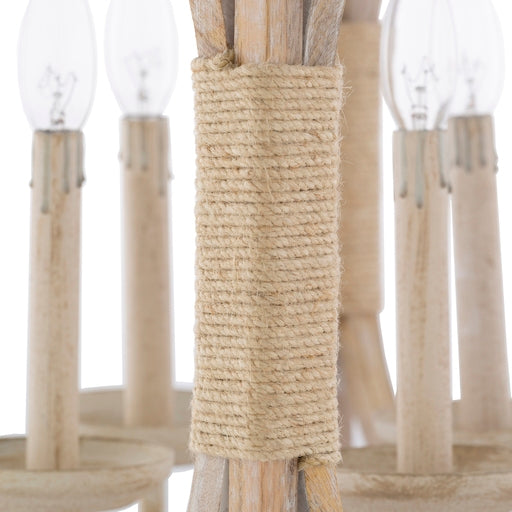 Jute Wrapped Wood Pendant Light