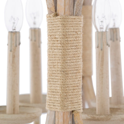 Jute Wrapped Wood Pendant Light