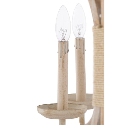 Jute Wrapped Wood Pendant Light