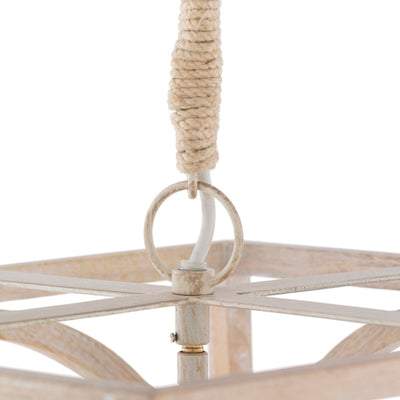 Jute Wrapped Wood Pendant Light