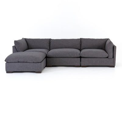 Kismet Sofa 4 Piece Sectional - Bennett Charcoal