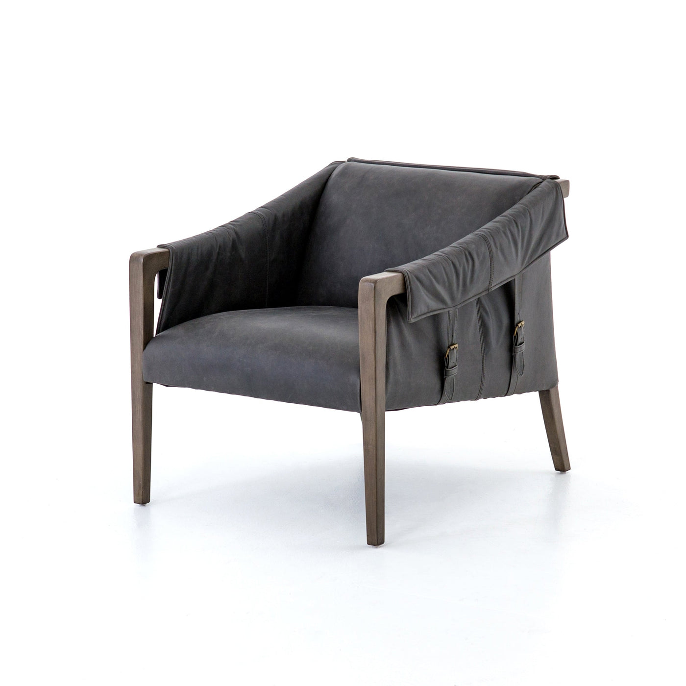 Leather Strap Chair- Black