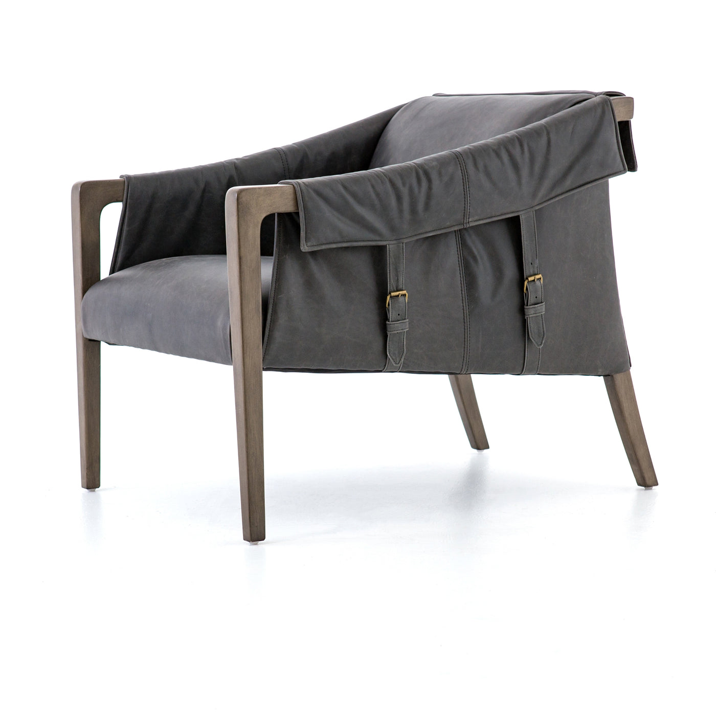 Leather Strap Chair- Black