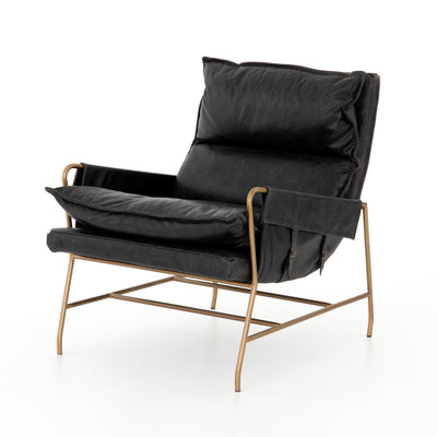 Tanner Leather Chair- Distressed Ebony