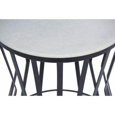 Marble Drum Side Table