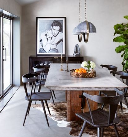 Modern black windsor top dining chairs