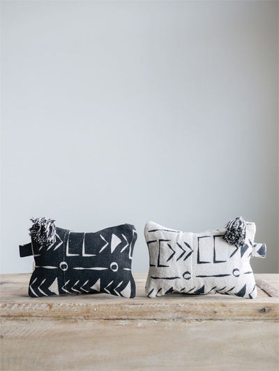Mudcloth Clutch with Fringe