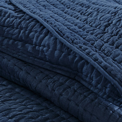 Hand Quilted Coverlet- Navy