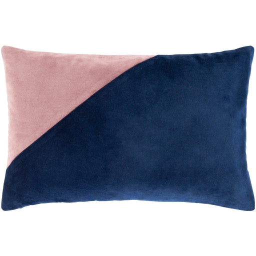Geo Lumbar Pillow Navy + Blush