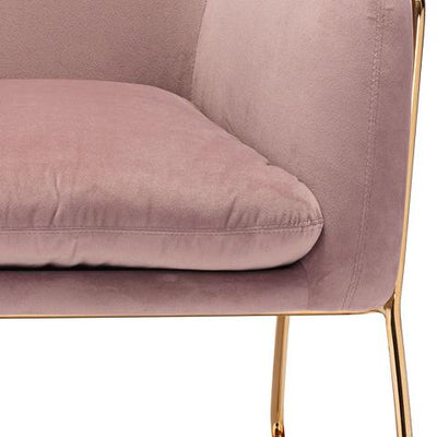 Nichole Velvet Lounge Chair- Blush