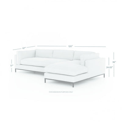 Grant Sectional Sofa with RIGHT Chaise - Charcoal