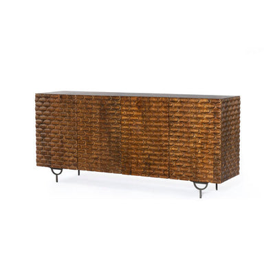 RIO SIDEBOARD-ROUND CUT ANTIQUE BROWN