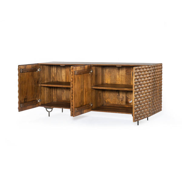 RIO SIDEBOARD-ROUND CUT ANTIQUE BROWN