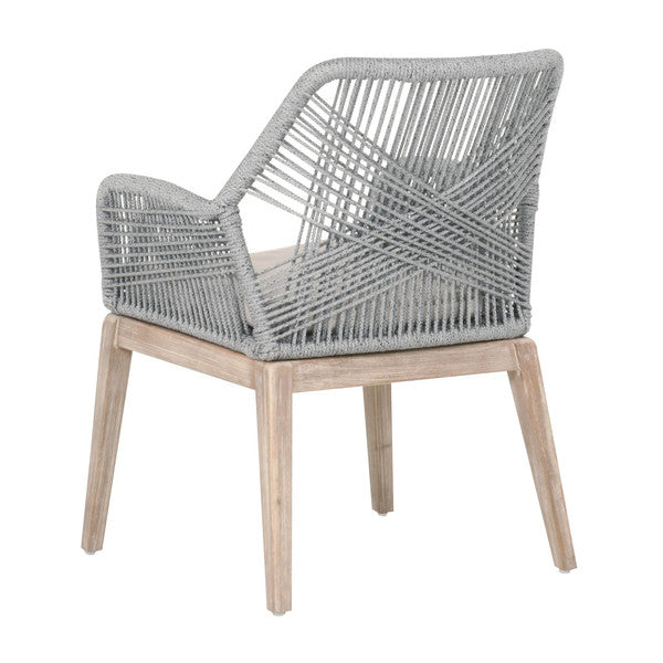 Rope Dining Chair- SET-2 - Gray Outdoor