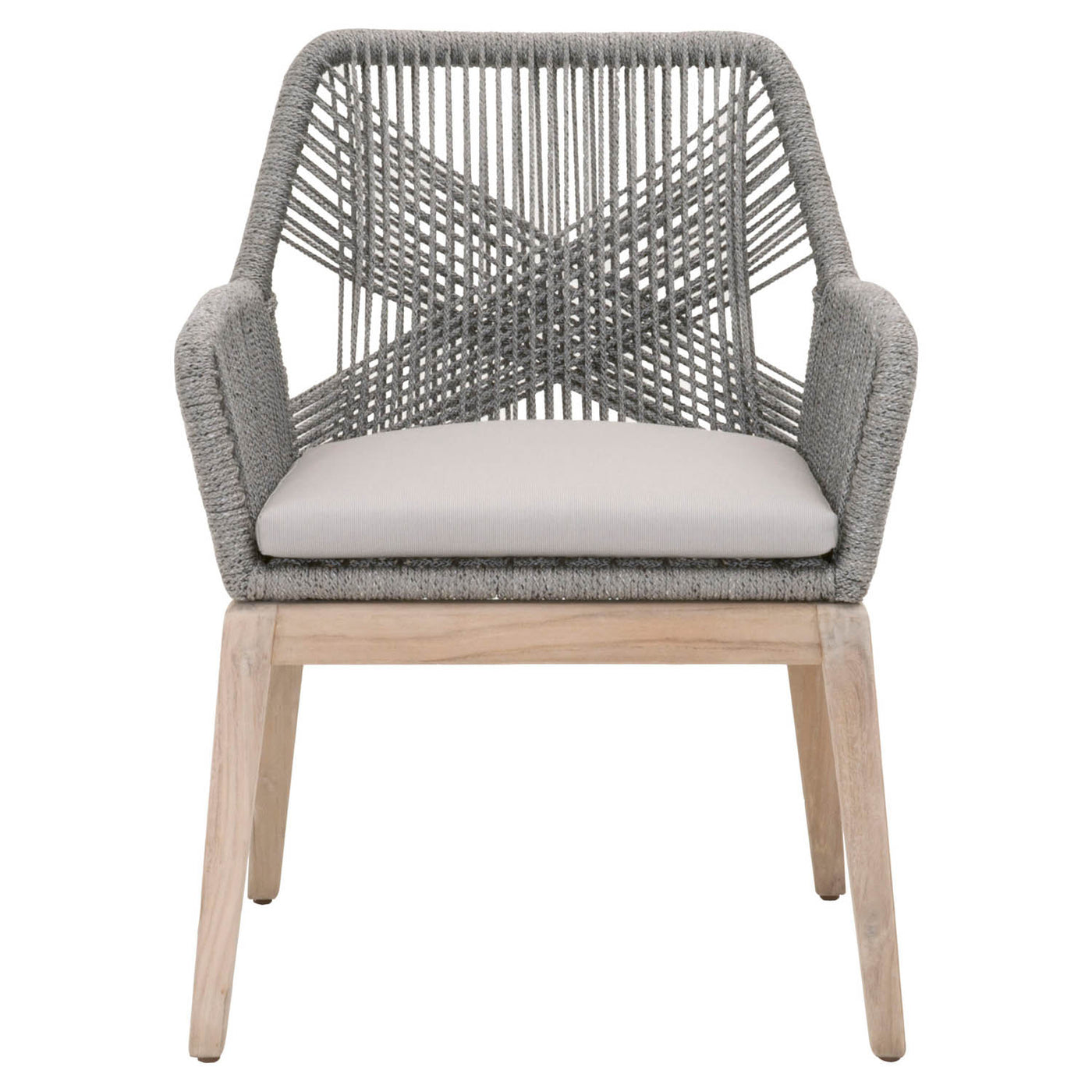 Rope Dining Chair- SET-2 - Gray Outdoor