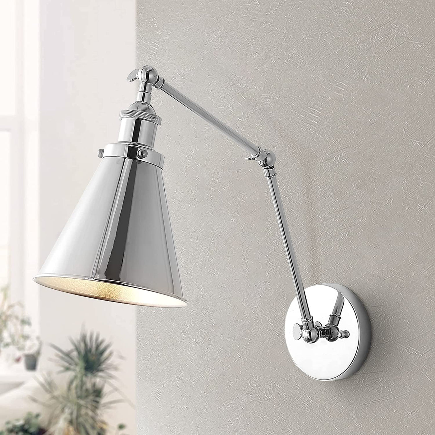 Adjustable Wall Sconce- Polished Chrome Set of 2