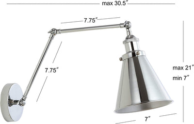 Adjustable Wall Sconce- Polished Chrome Set of 2