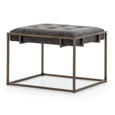 Tufted Top Grain Leather Bench Small