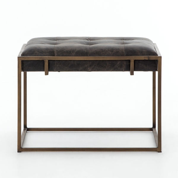 Tufted Top Grain Leather Bench Small