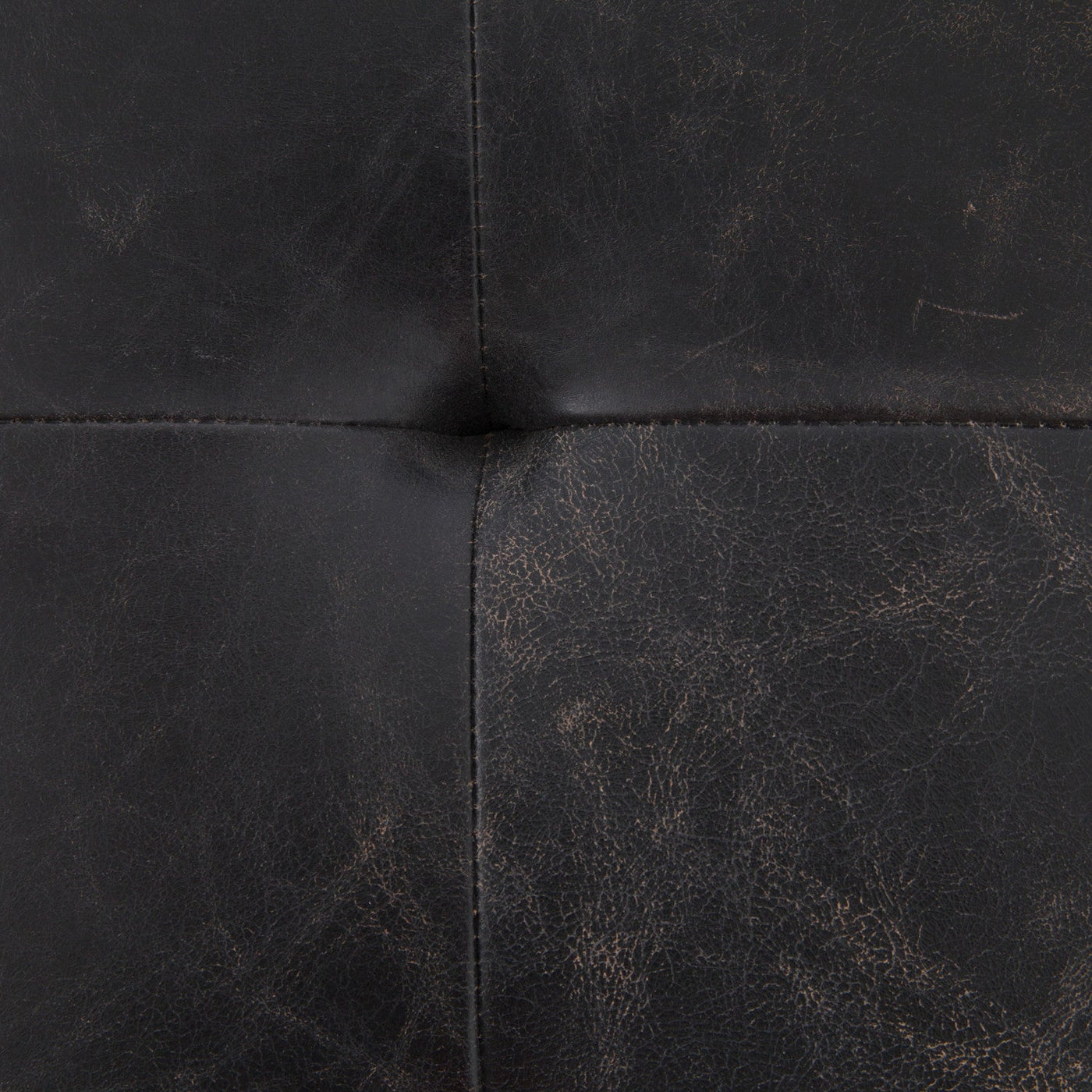 Tufted Top Grain Leather Ottoman Coffee Table- Small