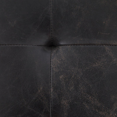 Tufted Top Grain Leather Ottoman Coffee Table- Small